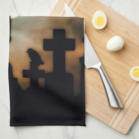 Halloween Dusk Geschirrtuch (Viertel Falte)