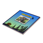 Halloween Dusk with Witch Add Photo Frame Fliese (Seite)