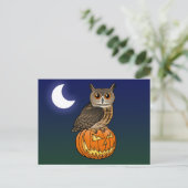 Halloween Eagle Owl Postkarte (Stehend Vorderseite)