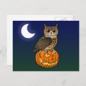 Halloween Eagle Owl Postkarte (Vorne/Hinten)