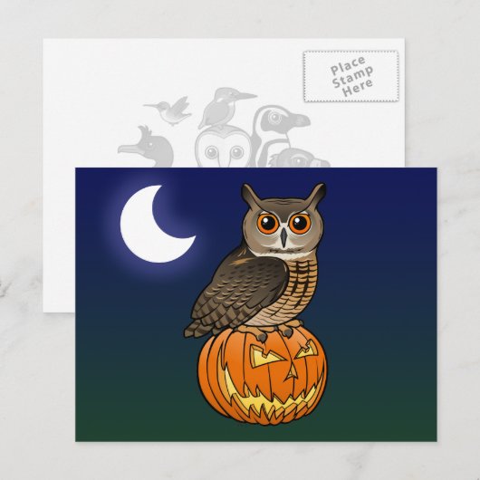 Halloween Eagle Owl Postkarte (Vorne/Hinten)