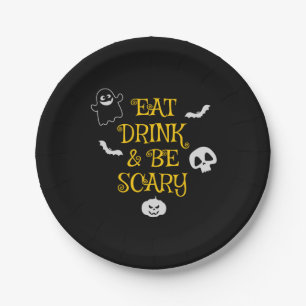 Halloween Eat Drink and Be Scary Birthday Pappteller