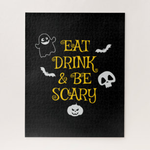Halloween Eat Drink and Be Scary Birthday Puzzle