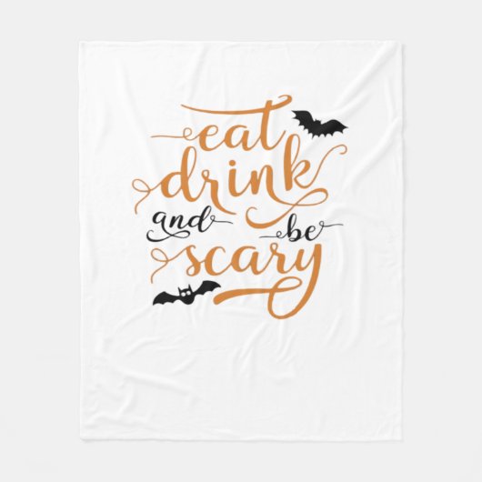 Halloween Eat Drink And Be Scary Creative Casual Fleecedecke (Vorderseite)