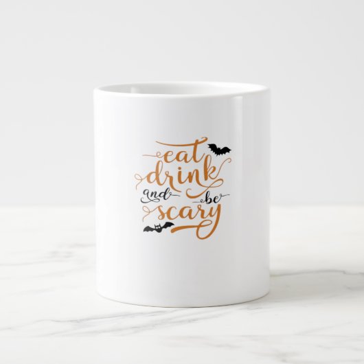 Halloween Eat Drink And Be Scary Creative Casual Jumbo-Tasse (Vorderseite)