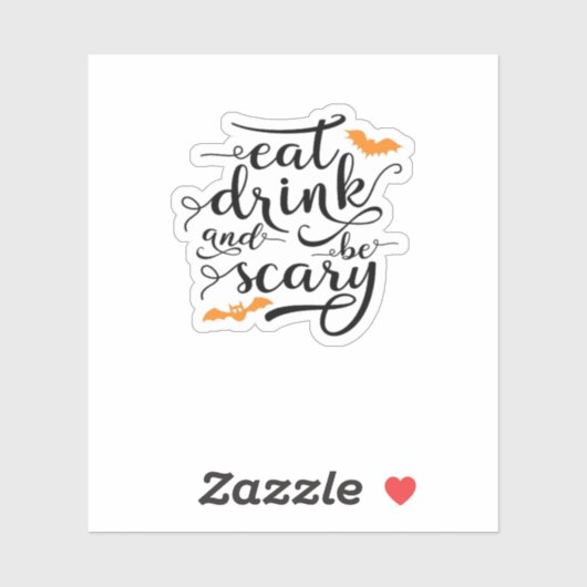Halloween Eat Drink And Be Scary Retro Classic Aufkleber (Blatt)