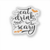 Halloween Eat Drink And Be Scary Retro Classic Aufkleber (Vorderseite)