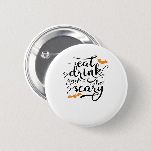 Halloween Eat Drink And Be Scary Retro Classic Button (Vorne & Hinten)