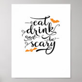 Halloween Eat Drink And Be Scary Retro Classic Poster (Vorne)