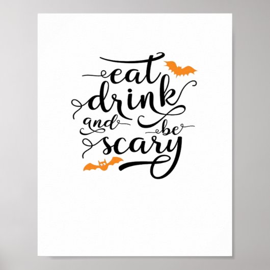 Halloween Eat Drink And Be Scary Retro Classic Poster (Vorne)