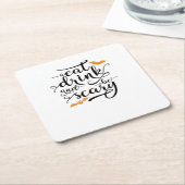 Halloween Eat Drink And Be Scary Retro Classic Rechteckiger Pappuntersetzer (angewinkelt)