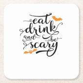 Halloween Eat Drink And Be Scary Retro Classic Rechteckiger Pappuntersetzer (Vorderseite)