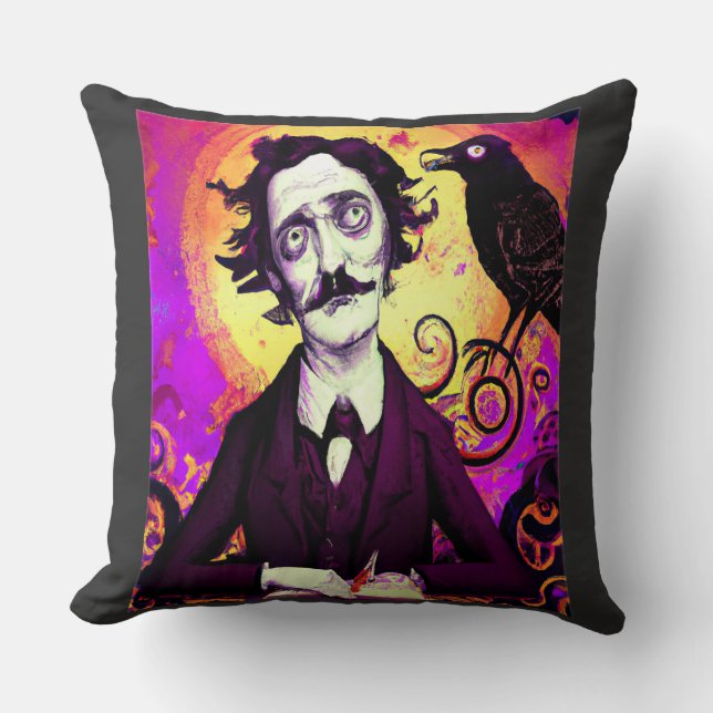 Halloween, Edgar Allen Poe, Raven, Nevermore Kissen (Vorderseite)