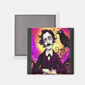 Halloween, Edgar Allen Poe, Raven, Nevermore Magnet (Vorderseite/Rückseite)