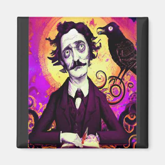 Halloween, Edgar Allen Poe, Raven, Nevermore Magnet (Vorne)