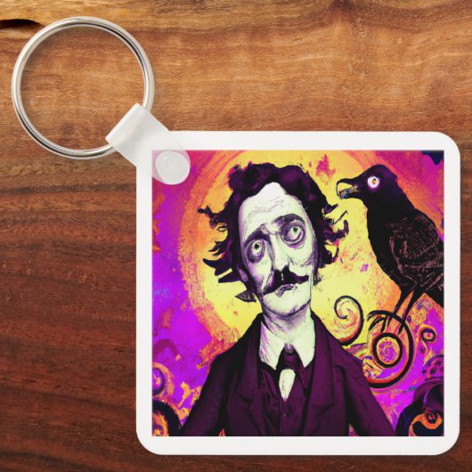 Halloween, Edgar Allen Poe, Raven, Nevermore Schlüsselanhänger (Vorderseite)