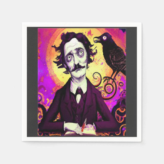 Halloween, Edgar Allen Poe, Raven, Nevermore Serviette (Vorderseite)