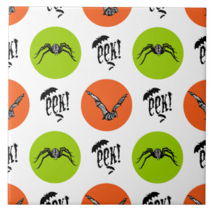 Halloween Eek Bats and Spiders Pattern Fliese