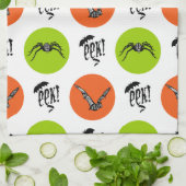 Halloween Eek Bats and Spiders Pattern Geschirrtuch (Gefaltet)