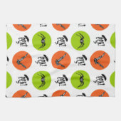 Halloween Eek Bats and Spiders Pattern Geschirrtuch (Horizontal)