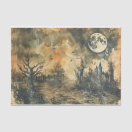 Halloween Eerie Forest Full Moon Spuk Herrenhaus Seidenpapier