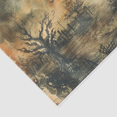 Halloween Eerie Forest Full Moon Spuk Herrenhaus Seidenpapier (Ausschnitt)