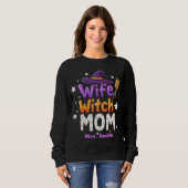 Halloween-Ehefrau Hexe-Mama Sweatshirt (Vorne ganz)