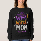 Halloween-Ehefrau Hexe-Mama Sweatshirt (Vorderseite)