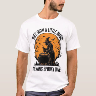 Halloween Ehefrau Shirt Vintage Hexe Kessel Humor