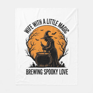 Halloween Ehefrau Shirt Vintage Hexe Kessel Humor Fleecedecke