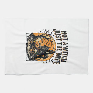 Halloween Ehefrau Shirt Vintage Spukhaus Design Geschirrtuch