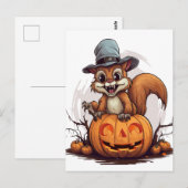 Halloween Eichhörnchen Postkarte (Vorne/Hinten)