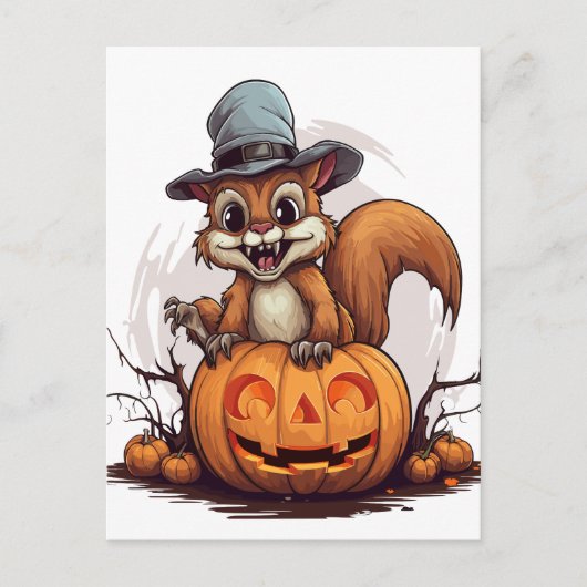 Halloween Eichhörnchen Postkarte (Vorderseite)