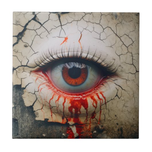 Halloween ein Auge, das blutdekorative Tile schnei Fliese (Vorderseite)