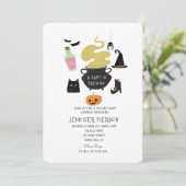 Halloween, ein Baby, braut eine Babydusche Einladung (Stehend Vorderseite)