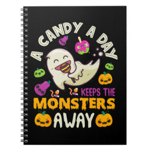 Halloween - Ein Bonbon am Tag hält die Monster fer Notizblock