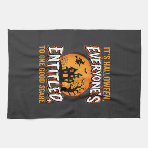 Halloween Ein Guter Schrecken Spukhaus Zitat Geschirrtuch