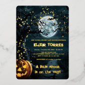 Halloween ein kleines Spook Pumpkin Baby Shower Fo Folieneinladung (Vorderseite)