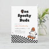 Halloween Ein Spooker Typ Einladung zum ersten Geb (Stehend Vorderseite)