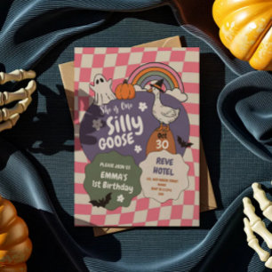 halloween Eine Dumme Gans Retro 1. Geburtstag Einladung