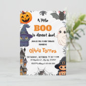 Halloween eine kleine Boo Baby-Dusche Einladung (Stehend Vorderseite)