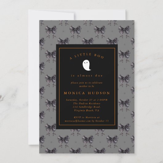 Halloween eine kleine Boo Coquette Babydusche Einladung (Vorderseite)