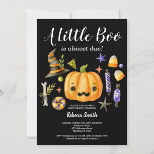 Halloween eine kleine Boo Pumpkin Baby-Dusche schw Einladung