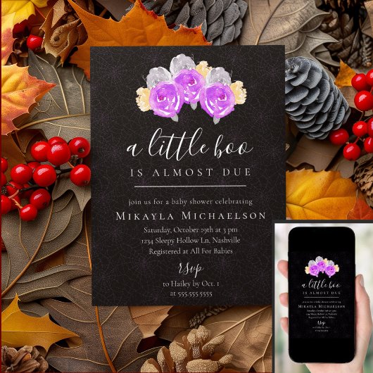 Halloween eine kleine Boo-Vintage Blütendusche Einladung