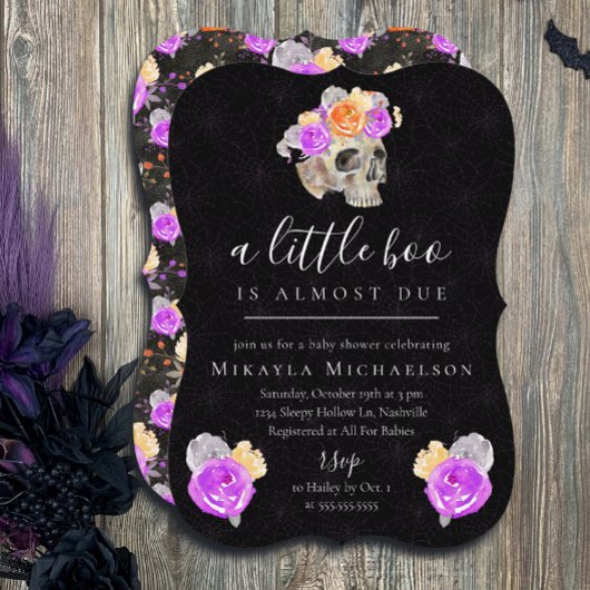 Halloween eine kleine Boo-Vintage Blütendusche Einladung