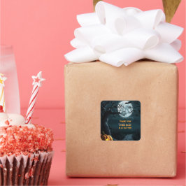 Halloween eine kleine Spook Pumpkin Baby Dusche Quadratischer Aufkleber