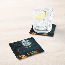 Halloween eine kleine Spook Pumpkin Baby Dusche Rechteckiger Pappuntersetzer