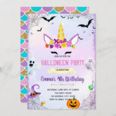 Halloween-Einhorn-Party Einladung (Vorne/Hinten)