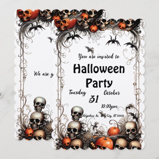 Halloween Einladung (Vorne/Hinten)