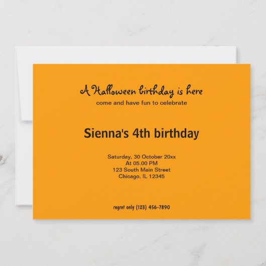 Halloween Einladung (Rückseite)